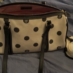 VTG..Dooney & Bourke Wristlet and Barrel Purse polka dots no hang tag